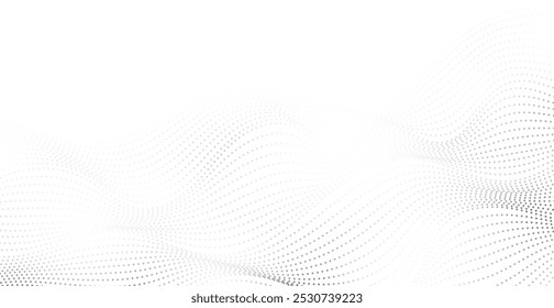 Particle Wave Lines Pattern Background With Particle. Vector Illustration. Futuristic. Technology Wallpaper. Backdrop. Abstract Business Banner