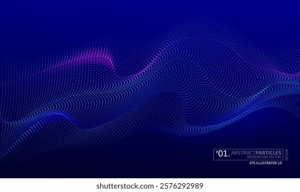 Particles Abstract Background 3D Vector illustration, good for futuristic theme presentation background, product background, landing page for webpage or other futuristic theme purpose.  