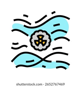 partículas poluição radioativa do ar ícone de cor vetor. partículas sinal de poluição radioativa do ar. símbolo isolado ilustração