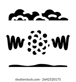 particles air radioactive pollution glyph icon vector. particles air radioactive pollution sign. isolated symbol illustration