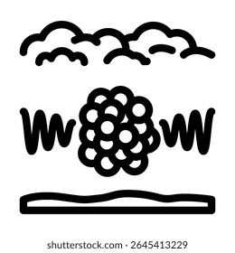particles air radioactive pollution line icon vector. particles air radioactive pollution sign. isolated contour symbol black illustration