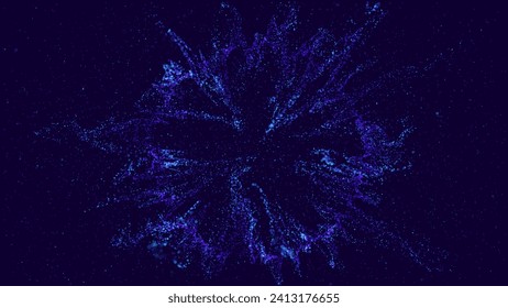 Particles Blast Circle Frame. Particles Shockwave Explosion Effect Background. Digital Explosion. Radial Sound Explosion Wave Music Visualization. Colorful Equalizer Background. Vector Illustration.