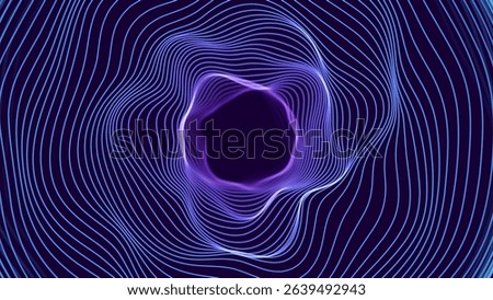 Particles Circle Frame. Particles Array on Dark Background. Digital Explosion. Radial Sound Wave Music Visualization. Colorful Equalizer Background. Vector Illustration.