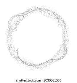 Partikel Circle Wave Lines Abstrakter Hintergrund. Vektorgrafik