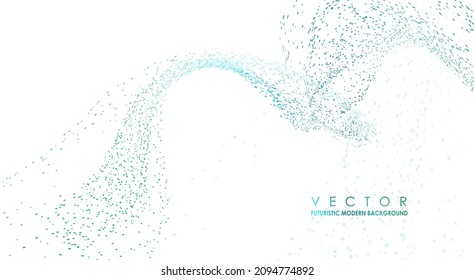 Particles dynamic flow. Abstract vector background. Graphic concept for your design.