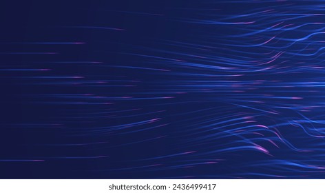 Particles dynamic line flow. Data connection speed line. Graphic concept for your design.