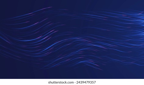 Particles dynamic line flow. Data connection speed line. Graphic concept for your design.