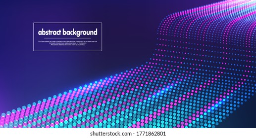 Particles dynamic line flow. Glittering dust of lights. Data connection speed line. Futuristic network representation. Graphic concept for your design.