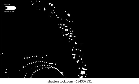Particles explosion. Power energy motion overlay texture, flying fragments, twisting dots, smashing glass, splash particles. You can use different types of overlay and get great effects.