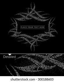 Particles Frame on Back Background, vector illustration