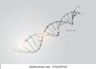 The particles, geometric art of DNA.
abstract vector illustration. graphic design concept of medical.
- line stroke weight editable