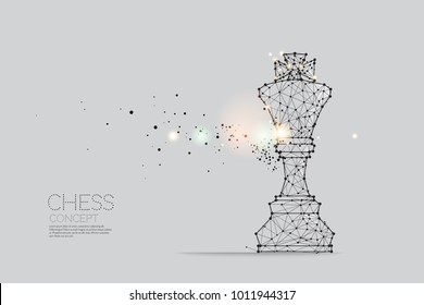 The particles, geometric art, line and dot of Chess.
abstract vector illustration. 
graphic design concept of competition
- line stroke weight editable