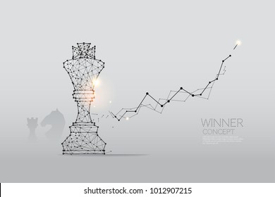 The particles, geometric art, line and dot of Chess.
abstract vector illustration. 
graphic design concept of competition
- line stroke weight editable