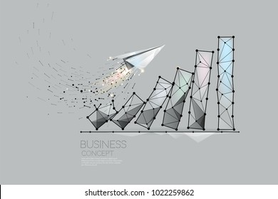 The particles, geometric art, line and dot of business graph.
abstract vector illustration. 
graphic design concept of business growth
- line stroke weight editable