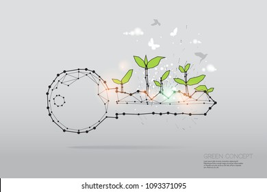 The particles, geometric art, line and dot of nature growth.
abstract vector illustration. graphic design concept of natural.
- line stroke weight editable