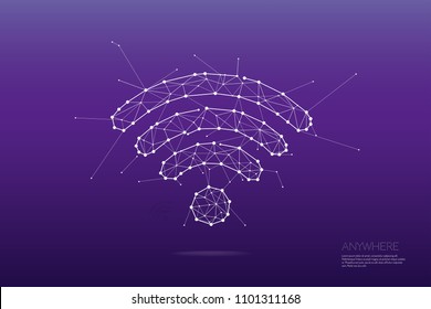 The particles, geometric art, line and dot of wireless symbol
abstract vector illustration. graphic design concept of wifi connecting
- line stroke weight editable