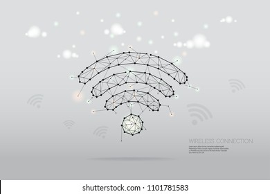 The particles, geometric art, line and dot of wireless symbol
abstract vector illustration. graphic design concept of wifi connecting
- line stroke weight editable