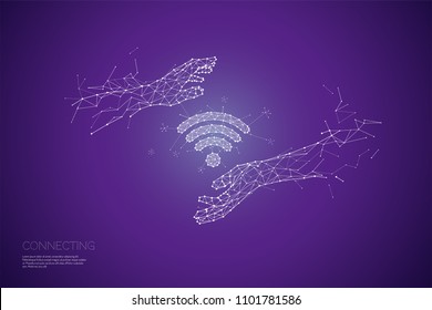 The particles, geometric art, line and dot of wireless symbol
abstract vector illustration. graphic design concept of wifi connecting
- line stroke weight editable