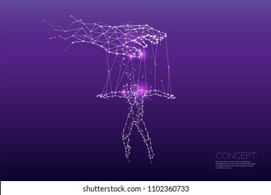 The particles, geometric art, line and dot of hand controlling human.
abstract vector illustration. graphic design concept of life.
- line stroke weight editable