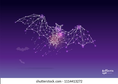 The particles, geometric art, line and dot of bat
abstract vector illustration. graphic design concept of halloween
- line stroke weight editable