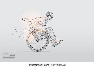 The particles, geometric art, line and dot of business man on wheelchair.
abstract vector illustration. graphic design concept of medical
- line stroke weight editable