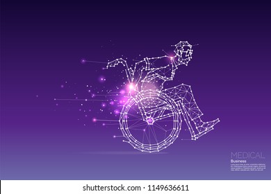 The particles, geometric art, line and dot of business man on wheelchair.
abstract vector illustration. graphic design concept of medical
- line stroke weight editable