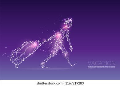 The particles, geometric art, line and dot of travel.
abstract vector illustration. graphic design concept of vacation
- line stroke weight editable