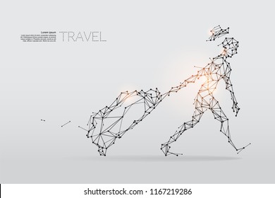 The particles, geometric art, line and dot of travel.
abstract vector illustration. graphic design concept of vacation
- line stroke weight editable