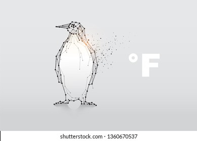 The particles, geometric art, line and dot of penguin.
abstract vector illustration. the graphic design concept of temperature.
- line stroke weight editable