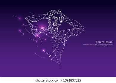 The particles, geometric art, line and dot of human.
abstract vector illustration. graphic design concept of action.
- line stroke weight editable