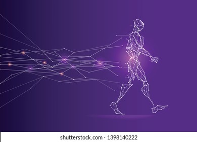 The particles, geometric art, line and dot of walking.
abstract vector illustration. graphic design concept of future.
- line stroke weight editable