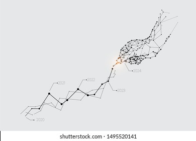 The particles, geometric art, line and dot of hand pickup the graph.
abstract vector illustration. graphic design concept of business.
- line stroke weight editable