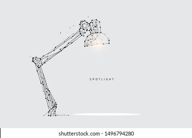 The particles, geometric art, line and dot of lamp lighting.
abstract vector illustration. graphic design concept of spot light.
- line stroke weight editable