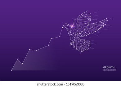 The particles, geometric art, line and dot of Bird flying.
abstract vector illustration. graphic design concept of business growth.
- line stroke weight editable