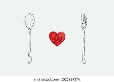 The particles, geometric art, line and dot of eating.
abstract vector illustration. graphic design concept of foods.
- line stroke weight editable