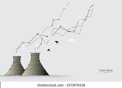 The particles, geometric art, line and dot of factory.
abstract vector illustration. graphic design concept of business.
- line stroke weight editable