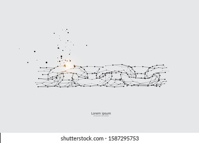 The particles, geometric art, line and dot of Chain.
abstract vector illustration. graphic design concept of strong.
- line stroke weight editable
