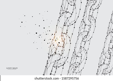 The particles, geometric art, line and dot of Chain.
abstract vector illustration. graphic design concept of strong.
- line stroke weight editable