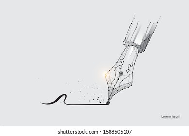 The particles, geometric art, line and dot of dip pen.
abstract vector illustration. graphic design concept of writing.
- line stroke weight editable