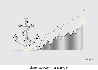 The particles, geometric art, line and dot of Anchor.
abstract vector illustration. 