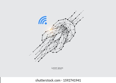 The particles, geometric art, line and dot of Tie a knot.
abstract vector illustration. graphic design concept of Connection.
- line stroke weight editable