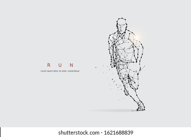 The particles, geometric art, line and dot of running.
abstract vector illustration. graphic design concept of sport.
- line stroke weight editable