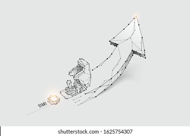 The particles, geometric art, line and dot of missile switch.
abstract vector illustration. graphic design concept of startup.
- line stroke weight editable