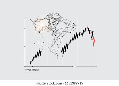 The particles, geometric art, line and dot of stock market.
abstract vector illustration. graphic design concept of Investment.
- line stroke weight editable