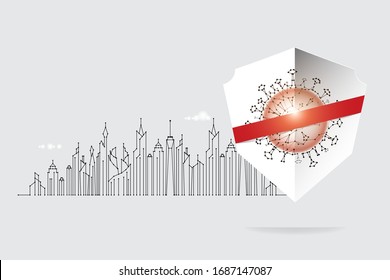 Die Partikel, die geometrische Kunstlinie und der Punkt des Virenschutzes.
abstrakte Vektorillustration. Gefahrenbegriff.
- Streckengewicht bearbeitet