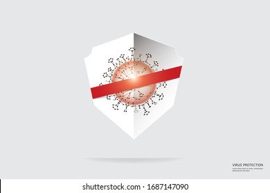 The particles, geometric art line and dot of virus protection.
abstract vector illustration. concept of danger.
- line stroke weight editable