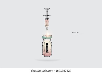 The particles, geometric art, line and dot of vaccine.
abstract vector illustration. graphic design concept of medical.
- line stroke weight editable
