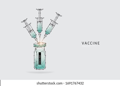 Die Partikel, geometrische Kunst, Linie und Punkt des Impfstoffs.
 abstrakte Vektorillustration. Grafikdesign Konzept der Medizin.
- Streckengewicht bearbeitet