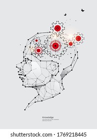 The particles, geometric art, line, and the dot of Children's brain.
abstract vector illustration. the graphic design concept of Knowledge.
- line stroke weight editable