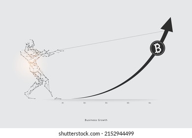 The particles, geometric art, line, and the dot. abstract vector illustration. the graphic design concept of business growth. line stroke weight editable.